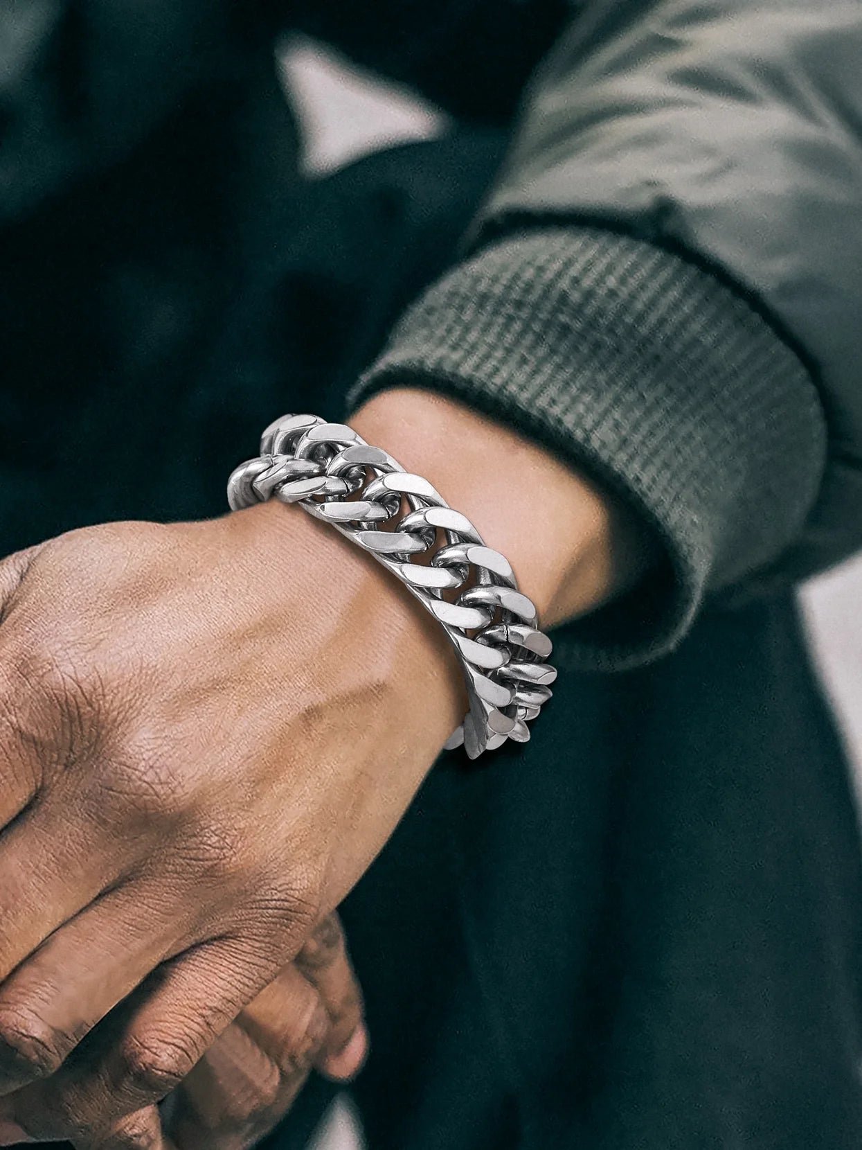 Men Stainless Steel Cuban Chain Bracelets 17Mm Hip Pop Chunky Franco Chain Bracelet 8.3 Inch Heavy Link Chains for Son Husband Jewelry Birthday Teen Graduation Father'S Day Gifts